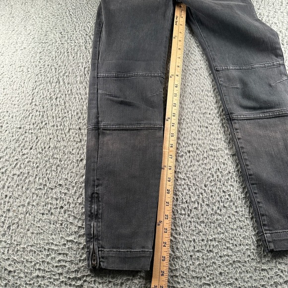 Nili Lotan Jeans Womens 6 Gray Skinny Ankle Zipper Knee Panel Stretch - Picture 10 of 15